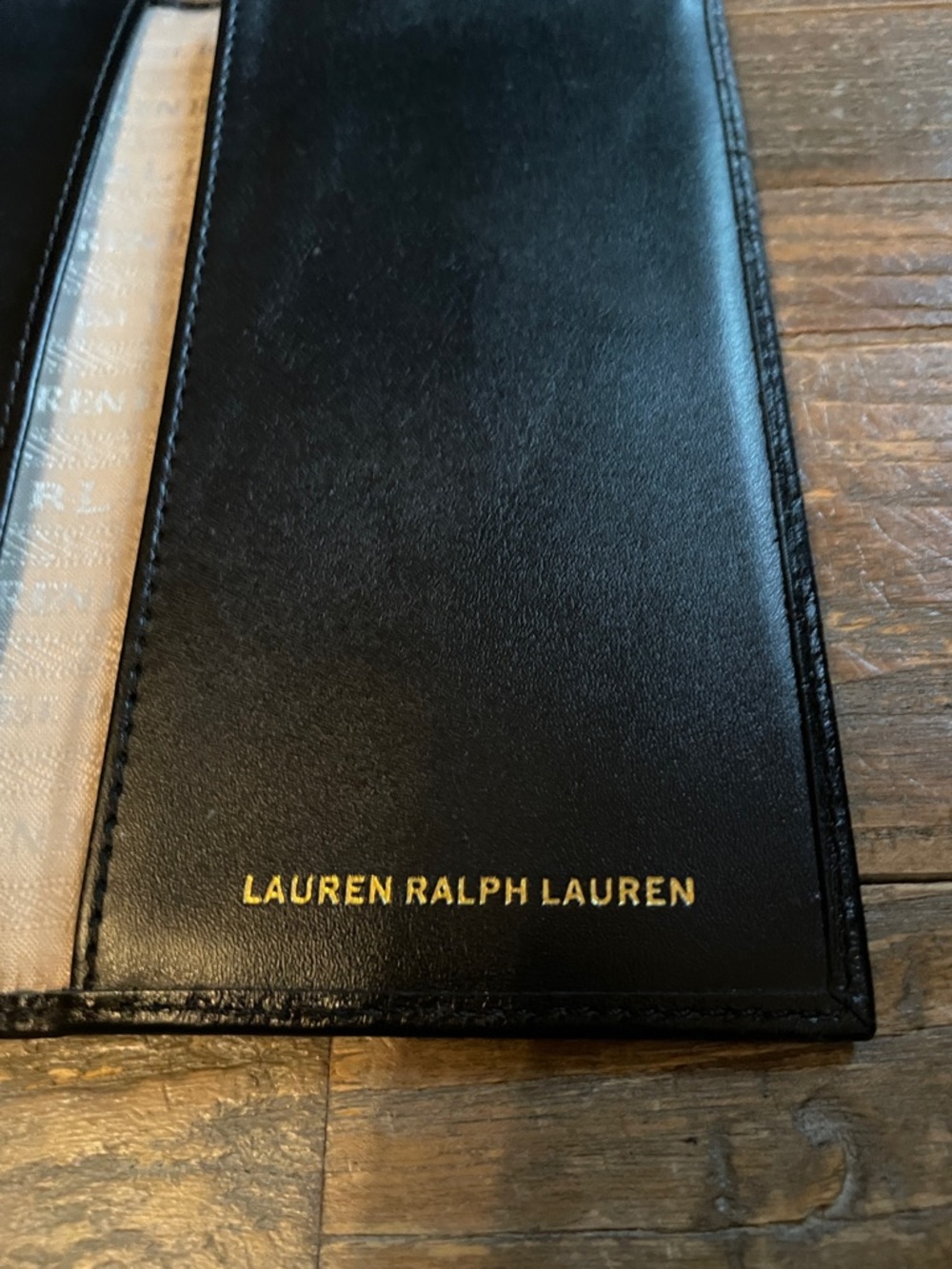 Lauren Ralph Lauren Croc Embossed Leather Wallet Checkbook Holder - Picture 9 of 9